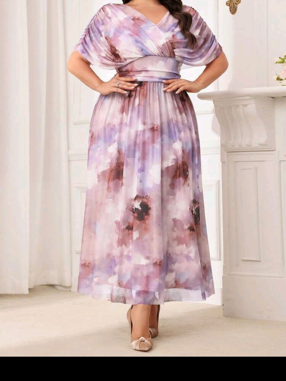 SHEIN Lavender Blush Floral Maxi Dress